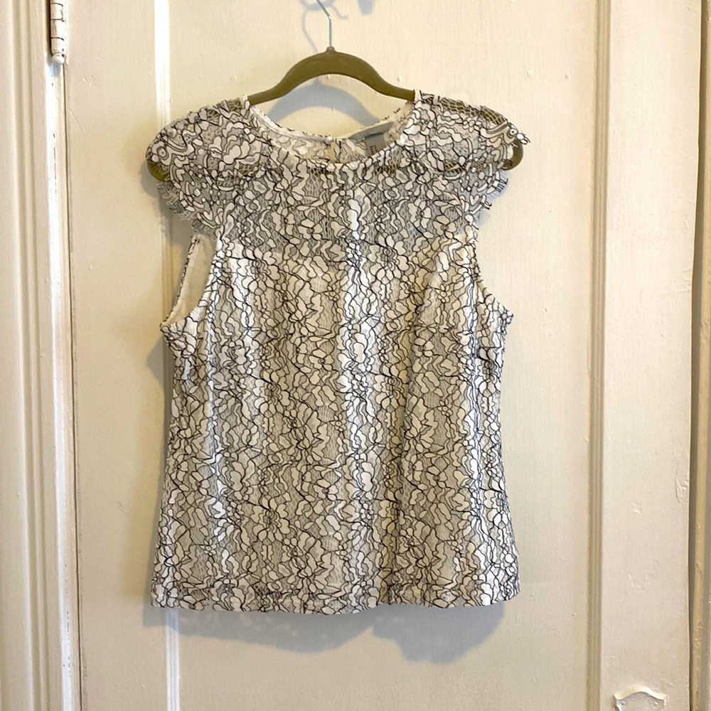Black and white lace top